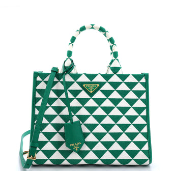 Prada Symbole Shopper Tote Jacquard Small