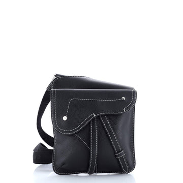Christian Dior Saddle Flat Messenger Bag Leather