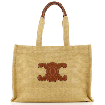 Celine Cabas Thais Tote Raffia Effect Textile Large