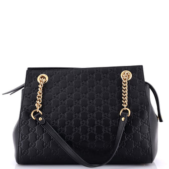 Gucci Soft Signature Shoulder Bag Guccissima Leather Medium