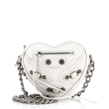 Balenciaga Le Cagole Giant Studs Heart Chain Bag Leather Mini