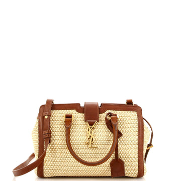 Saint Laurent Monogram Cabas Downtown Raffia and Leather Baby