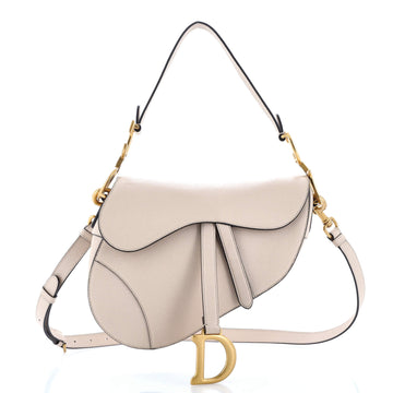 Christian Dior Saddle Handbag with Strap Leather Medium