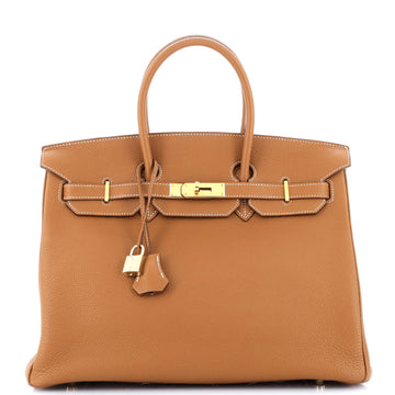 Hermes Birkin Handbag Brown Togo with Gold Hardware 35