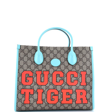 Gucci Structured Top Handle Open Tote Printed GG Coated Canvas Small