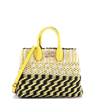 Salvatore Ferragamo Studio Satchel Woven Cord Small