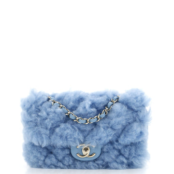 Chanel CC Chain Flap Bag Quilted Shearling with Lambskin Small