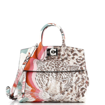 Salvatore Ferragamo Studio Satchel Printed Leather Small