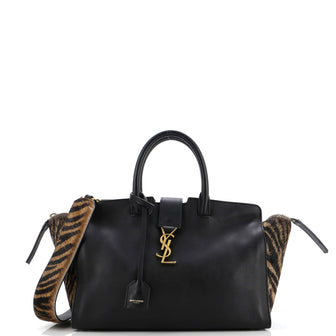 Saint Laurent Monogram Cabas Downtown Leather with Calf Hair Small