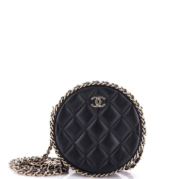 Chanel Chain Around Round Clutch with Chain Quilted Lambskin
