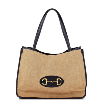 Gucci Horsebit 1955 Tote Canvas and Leather Medium