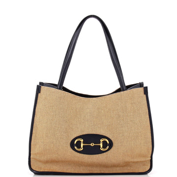 Gucci Horsebit 1955 Tote Canvas and Leather Medium