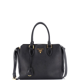 Prada Convertible Open Tote Saffiano with Soft Calf Small
