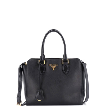 Prada Convertible Open Tote Saffiano with Soft Calf Small