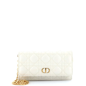 Christian Dior Caro Wallet on Chain Pouch Cannage Quilt Leather