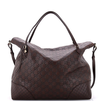 Gucci Bree Convertible Top Handle Bag Guccissima Leather Medium