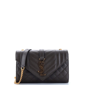 Saint Laurent Classic Monogram Envelope Satchel Mixed Matelasse Leather Small