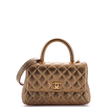 Chanel Coco Top Handle Bag Quilted Caviar Mini
