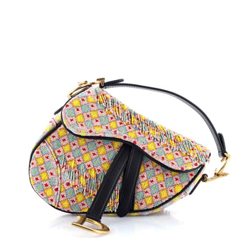 Christian Dior Saddle Bag Embroidered and Beaded Leather Mini