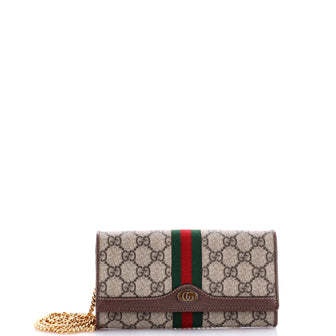 Gucci Ophidia Chain Wallet GG Coated Canvas
