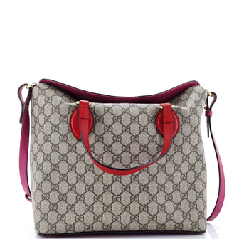Gucci Signature Fold Over Tote GG Coated Canvas Medium