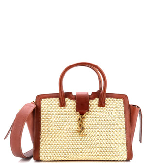 Saint Laurent Monogram Cabas Downtown Raffia and Leather Baby