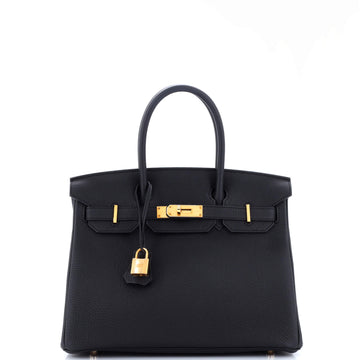 Hermes Birkin Handbag Black Togo with Rose Gold Hardware 30