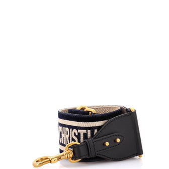 Christian Dior Logo Shoulder Strap Embroidered Canvas Thin