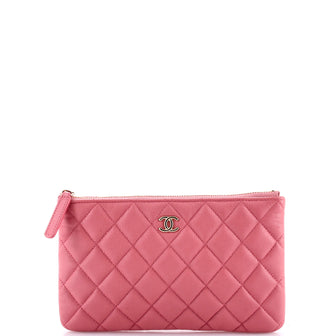 Chanel Classic O Case Pouch Quilted Caviar Small