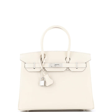 Hermes Birkin Handbag Light Epsom with Palladium Hardware 30