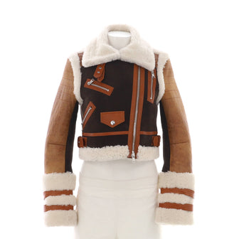 Alexander McQueen Women's Biker Jacket Suede with Shearling