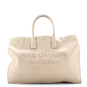 Saint Laurent Rive Gauche Shopper Tote Embossed Leather Large