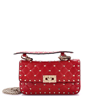 Valentino Garavani Rockstud Spike Flap Bag Quilted Leather Small