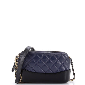 Chanel Gabrielle Double Zip Clutch with Chain Quilted Aged Calfskin