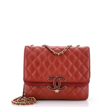 Chanel CC Chic Double Flap Bag Quilted Lambskin North South