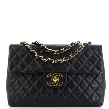 Chanel Vintage Classic Single Flap Bag Quilted Lambskin Maxi