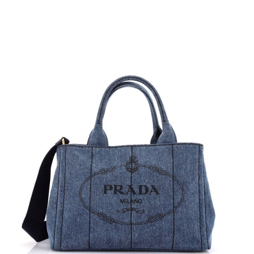 Prada Canapa Convertible Tote Denim Mini