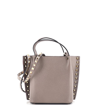 Valentino Garavani Rockstud Convertible Top Handle Open Tote Leather Mini