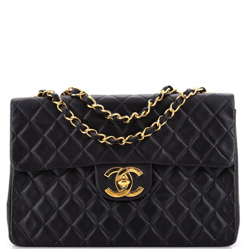 Chanel Vintage Classic Single Flap Bag Quilted Lambskin Maxi