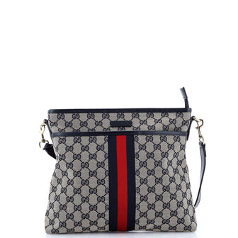 Gucci Front Pocket Web Messenger GG Canvas Small