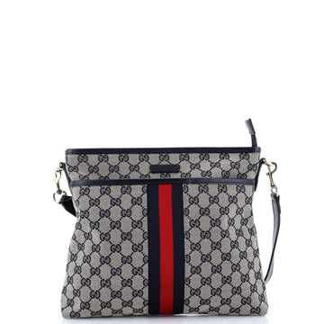 Gucci Front Pocket Web Messenger GG Canvas Small