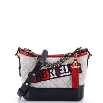 Chanel Gabrielle Logo Hobo Quilted Felt and Calfskin Small