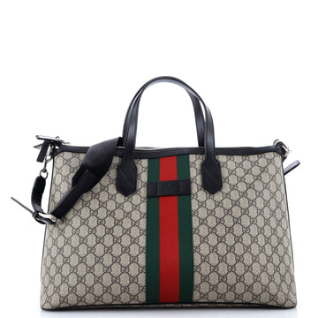 Gucci Web Duffle Bag GG Coated Canvas Medium