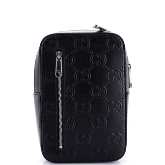 Gucci Sling Backpack GG Embossed Perforated Leather