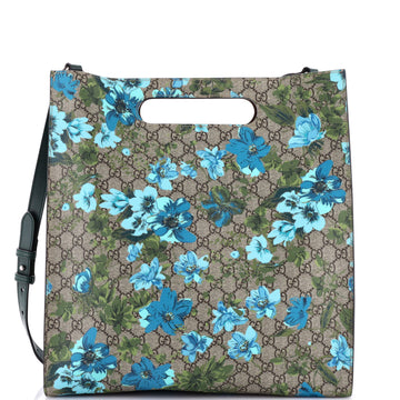 Gucci Cut Out Handle Convertible Tote Blooms Print GG Coated Canvas and Leather