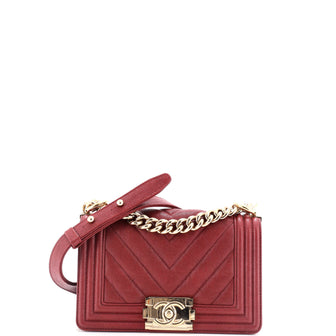 Chanel Boy Flap Bag Chevron Caviar Small