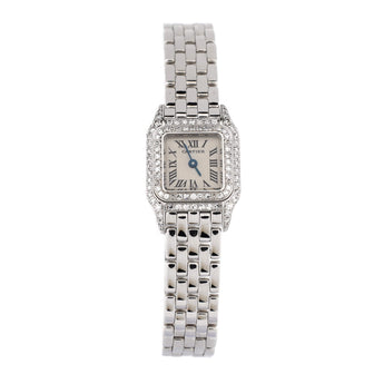 Cartier Panthere de Cartier Quartz Watch White Gold with Diamond Bezel and Lugs 17