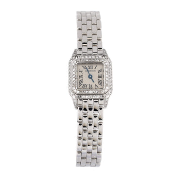 Cartier Panthere de Cartier Quartz Watch White Gold with Diamond Bezel and Lugs 17