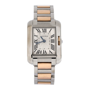 Cartier Tank Anglaise Quartz Watch Stainless Steel and Rose Gold 23