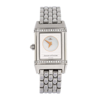 Jaeger-LeCoultre Reverso Classic Duetto Manual Watch Stainless Steel with Diamond Bezel and Mother of Pearl 21